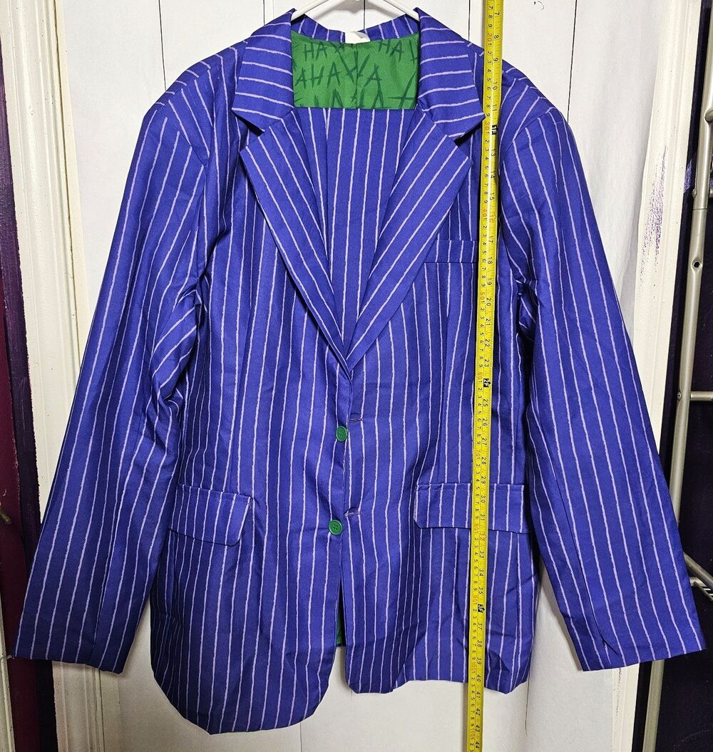 Joker Suit 2 piece Purple Pinstripe w/Green Lining & Matching Slacks XL Spirit